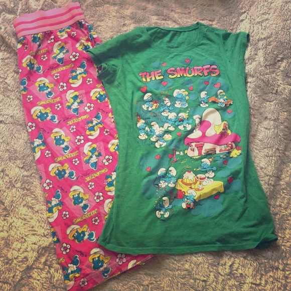 Cute smurfs pj set