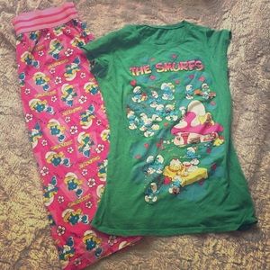 Cute smurfs pj set
