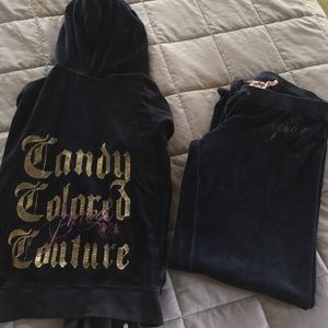 Navy juicy couture tracksuit set