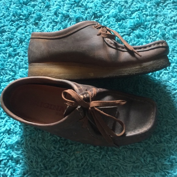 Brown leather wallabees