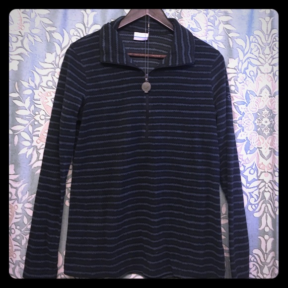 Columbia fleece striped sweater