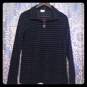 Columbia fleece striped sweater