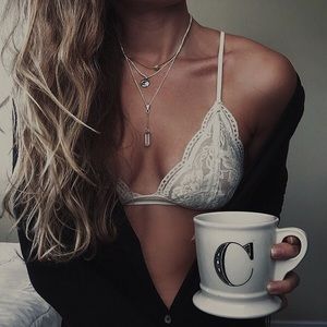 LAST ONE! White Triangle Lace Bralette