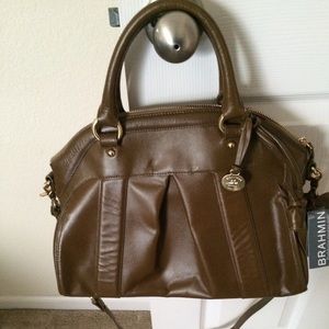 Olive lady saffiano leather Brahmin