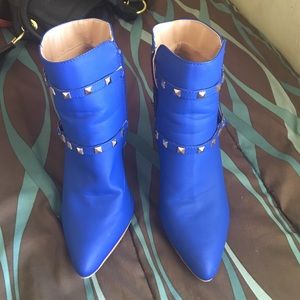 Blue ankle heels