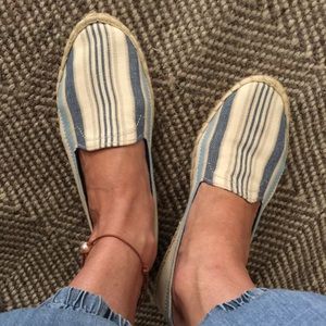 Blue Striped Cotton Canvas Espadrilles