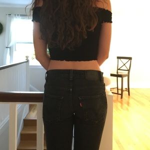 Cute cuffed black vintage Levi's