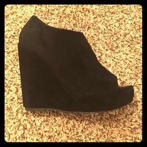Peep Toe Wedge Ankle Bootie