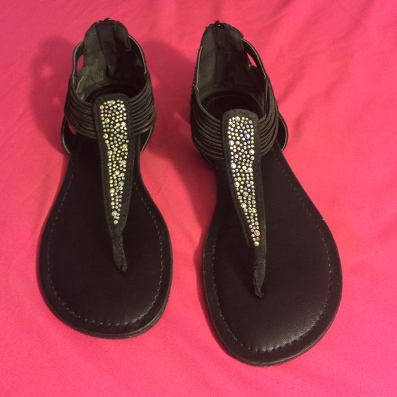 Black bling sandals