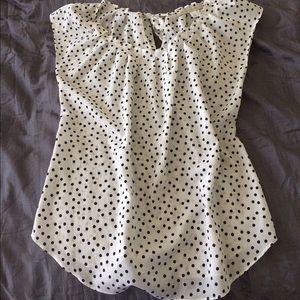 Black and white polka dot top