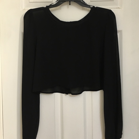 Black see through crop top