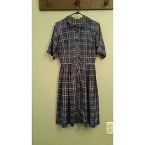 Vintage 1950s plaid dress