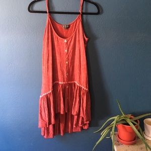 Red long tank top