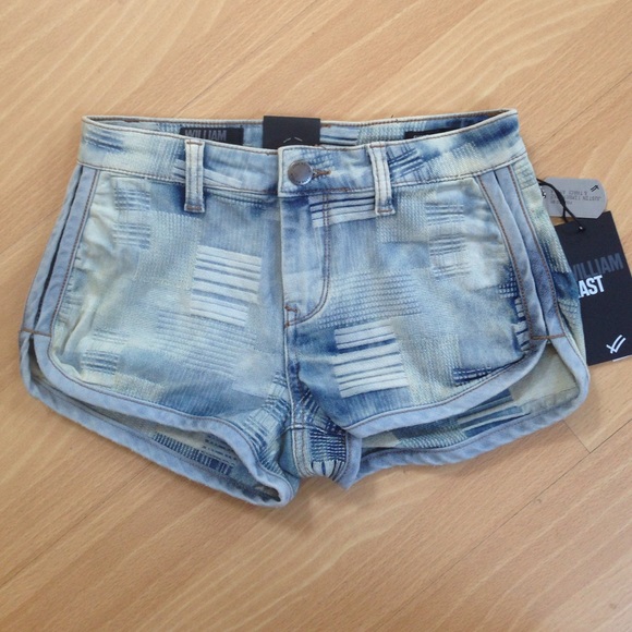NWT William Rast Patchwork Denim Jean Shorts 25 31