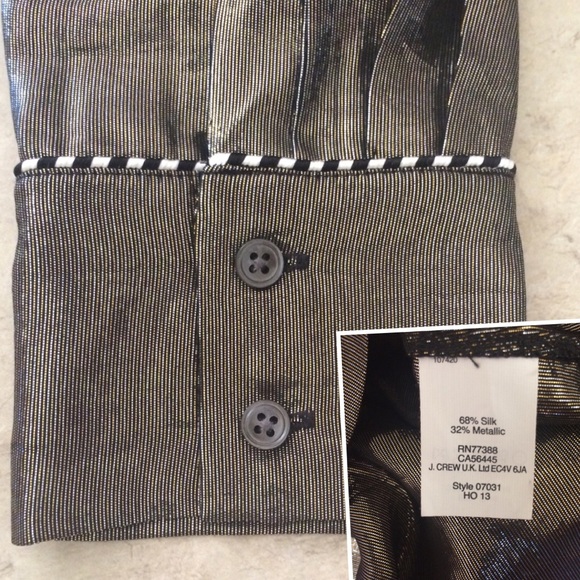 J.crew Boho long sleeve silk metallic top - Picture 4 of 4