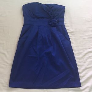 Blue strapless dress WITH POCKETS!!
