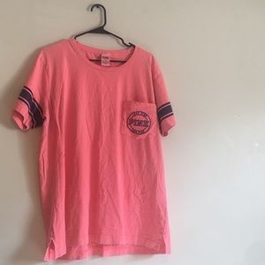 Coral PINK T-Shirt With Pocket