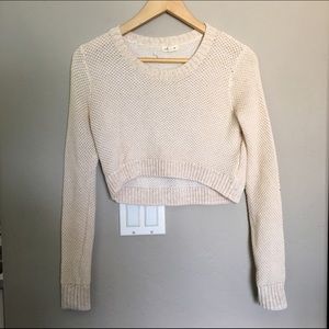 silence+noise cream/tanish cropped sweater