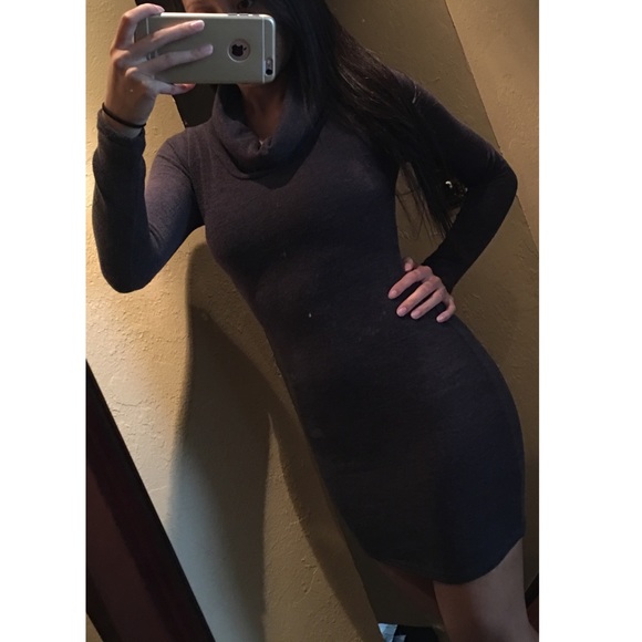 Francesca's Collections Dresses & Skirts - Charcoal Cowl Neck Dress