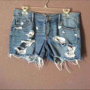 Distressed Denim Shorts