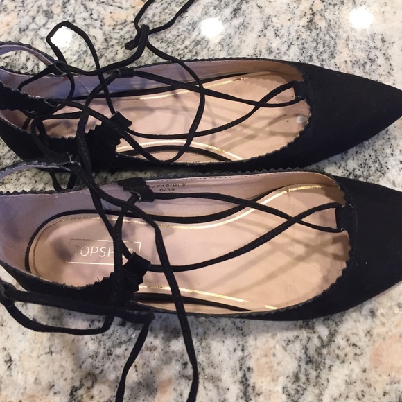 Top shop lace up pointed toe flats