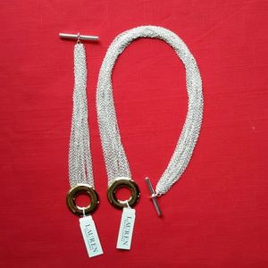 Ralph Lauren Toggle Necklace/ Bracelet Set
