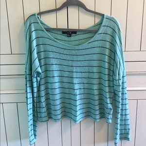 Stripe aqua colored long sleeve