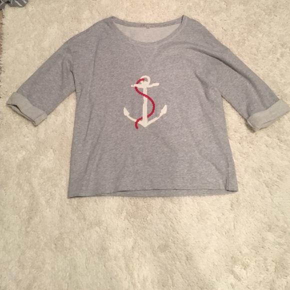 Gap crew neck 3/4 sleeve sweatshirt with anchor!