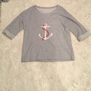 Gap crew neck 3/4 sleeve sweatshirt with anchor!