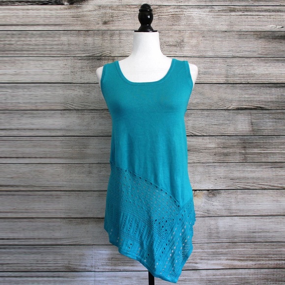 {Grace Elements} Asymmetrical Pointelle Tank Top