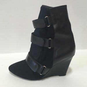 Isabel Marant Black  Leather Velcro Boots