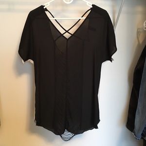 Buckle BKE Boutique beaded black and white top