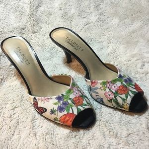 Talbots Linen Floral printed mules