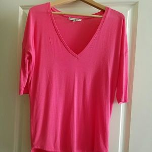 Coral Long Tee with Short Sleeves