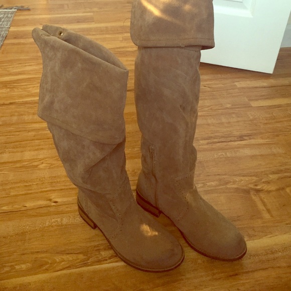Suede riding boots