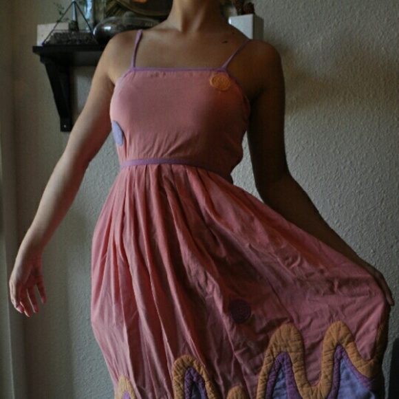 Pink 80s Inspired Bill Tice Midi Sundress