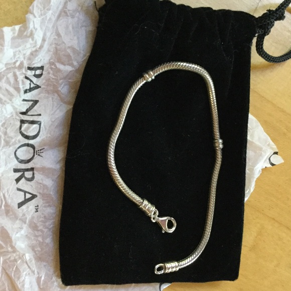 Pandora sterling silver charm bracelet.