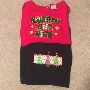 Two Christmas Long Sleeve Shirts