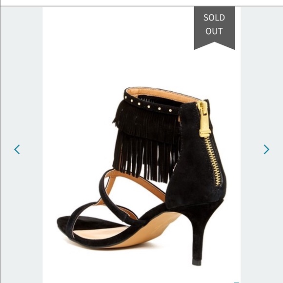 Report Signature Black Suede Fringe T Strap Sandal - Picture 2 of 4