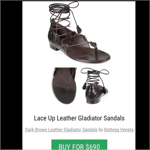 Dark Brown Lace up leather gladiators sandals