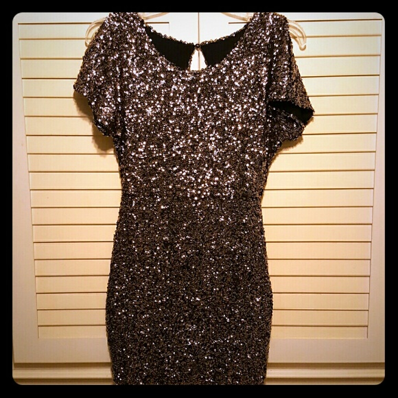Gold sequin dress
