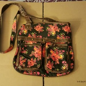 Floral print crossbody purse