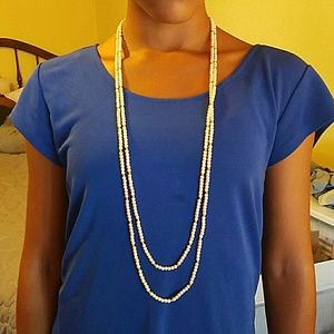 Hold 4@robinwill-GOLD & PEARL EXTRA LONG NECKLACE