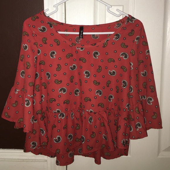 Rust Color Paisley Top - Picture 2 of 4