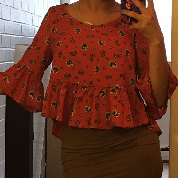 Rust Color Paisley Top - Picture 4 of 4