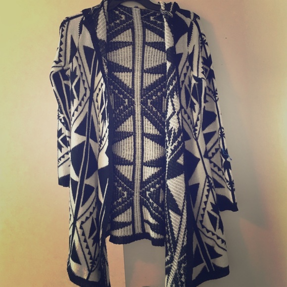 Aztec Hooded Cardigan