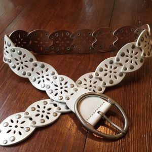 Genuine Leather Pearl Liz Claiborne Belt Sz M