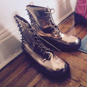 Jeffrey Campbell Studded Gold Boots