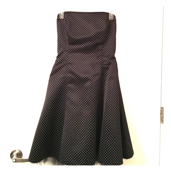 Jessica McClintok strapless polka dot dress!