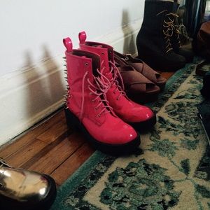Pink Studded Jeffrey Campbell boots